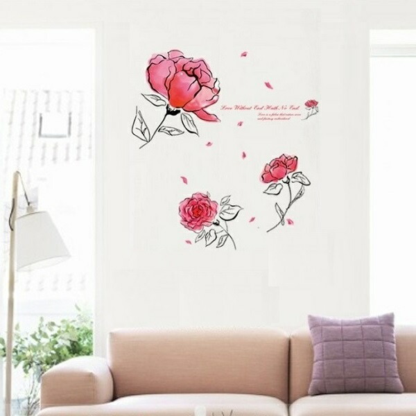 ウォールステッカー 植物 花 おしゃれ 北欧 モダン カフェ 薔薇 バラ 蝶 背景 ステッカー シール 森 山 インテリア 壁飾り フェンス 一輪 壁紙 星 トイレ 店舗 草 葉 赤 寝室 壁シール 窓 風景 アジアン 装飾