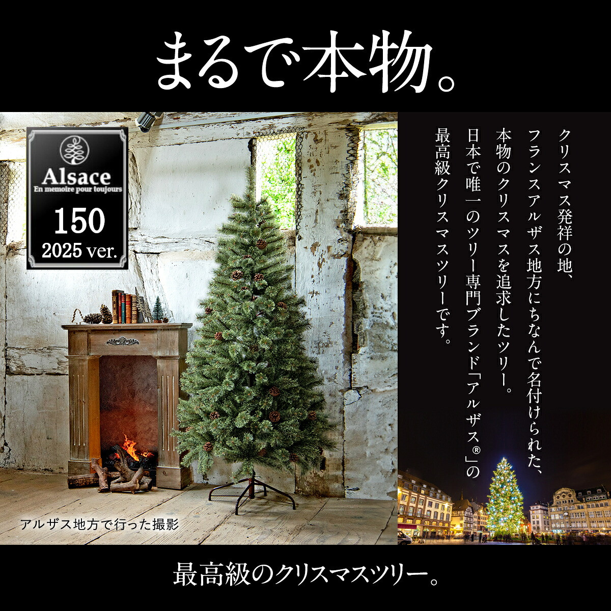 Alsace(R) 正規品】クリスマスツリー 150cm 豊富な枝数 2025ver. 樅