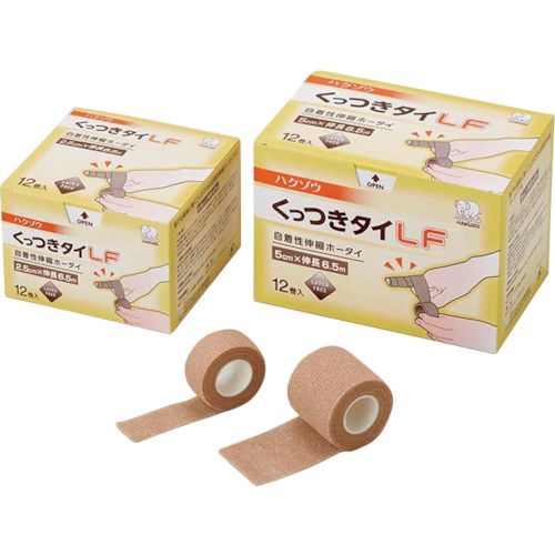 【期間限定!対象商品P2～20倍】 ハクゾウメディカル　ハクゾウくっつきタイＬＦ　５ｃｍ×６．５ｍ　１２巻入　1箱 (3087822)