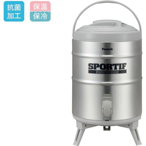 【期間限定!対象商品P2～20倍】 ピーコック魔法瓶　ステンレスキーパー広口タイプ　９．５Ｌ　シルバー　1個 (INS100K)