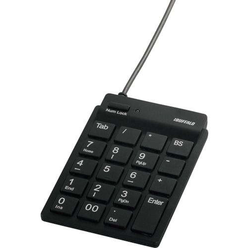 【期間限定!対象商品P2～20倍】 ＢＵＦＦＡＬＯ　スリムテンキーボード　Ｔａｂキー付き　ブラック　1個 (BSTK11BK)