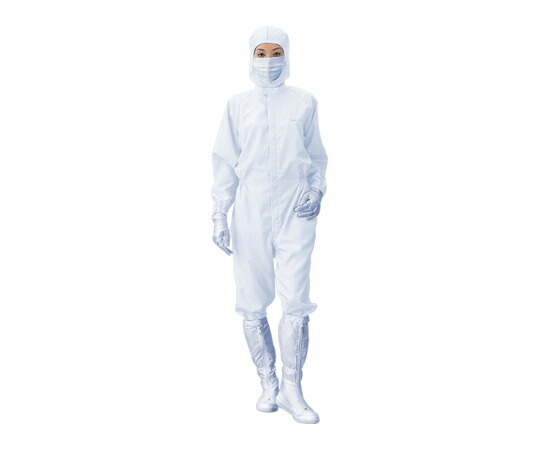 【期間限定!対象商品P2～20倍】 無塵衣・AS199C　男女兼用ツナギ服　白　5L 1着 7,414円