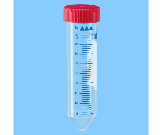 【期間限定!対象商品P2～20倍】 滅菌V底遠心チューブ　赤キャップ（ラック付）　50mL　62.547.004 1箱(25本×12袋入)