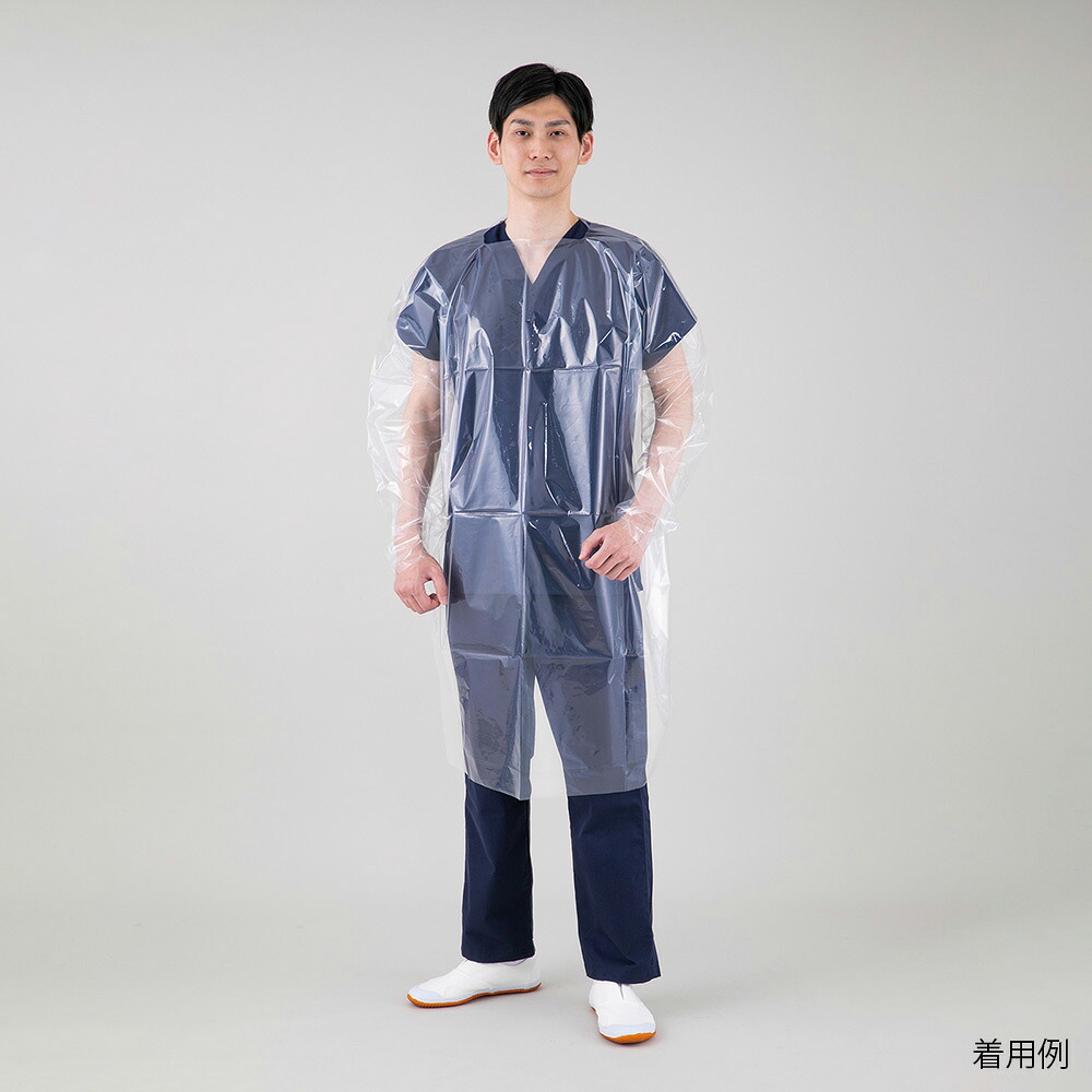 【期間限定!対象商品P2~20倍】 easy脱着ガウン スリム Lサイズ 個包装100枚入 1箱(100枚入)