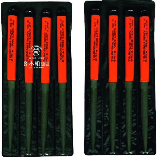 【SS制限事項 38万商いもの以上10%OFF】 ツボサン 組ヤスリ ８本組 半丸 油目 1Ｓ (HA00804)