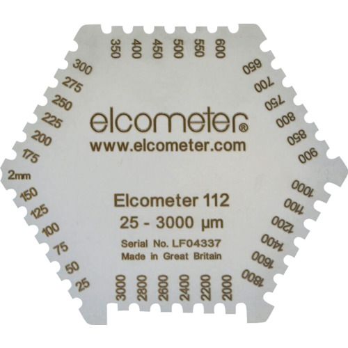 【期間限定!対象商品P2～20倍】 ｅｌｃｏｍｅｔｅｒ　六角形ウェットフィルム膜厚計　1枚 (B1121B)