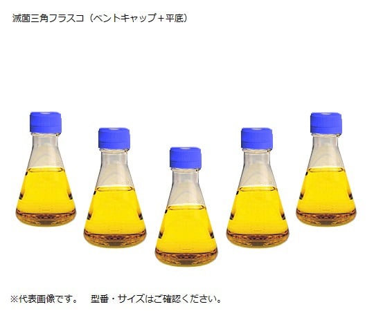 【期間限定!対象商品P2～20倍】 滅菌三角フラスコ（ベントフィルターキャップ/平底） 2000mL 1箱（4個入）　4115-2000 1箱(4個入)