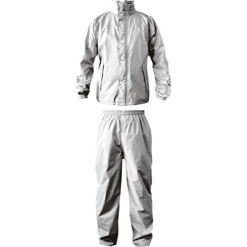【期間限定!対象商品P2～20倍】 カジメイク　ブリザテックレインスーツ　シルバー　４Ｌ　1着 (7740714L)