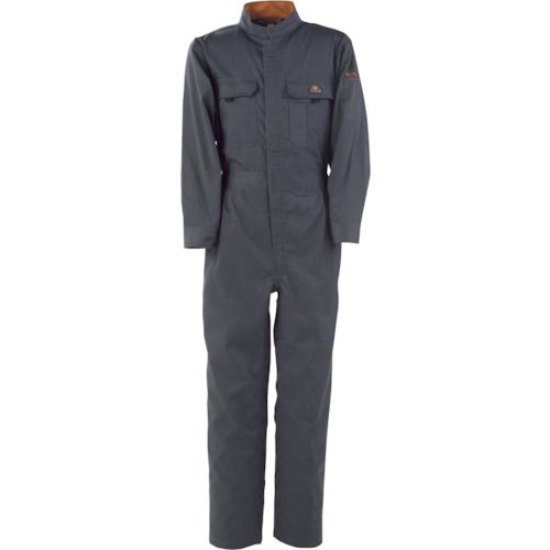 【期間限定!対象商品P2～20倍】 カジメイク Ｔ／Ｃ長袖つなぎ服 チャコールグレー ３Ｌ 1着 (6609743L)