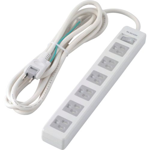 【期間限定!対象商品P2～20倍】 ＥＬＥＣＯＭ　タップ　３Ｐ６個口　差込口２Ｐ　一括スイッチ　マグネット付　ホコリシャッター付　３ｍ　ＲｏＨＳ　1個 (TT103630WHRS)