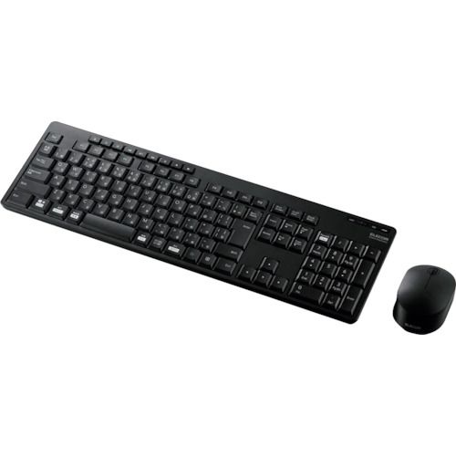 【期間限定!対象商品P2～20倍】 ＥＬＥＣＯＭ　フルキーボード　無線（２．４ＧＨｚ）　静音設計　抗菌　マウス付　ブラック　1台 (TKFDM116SKMBK)