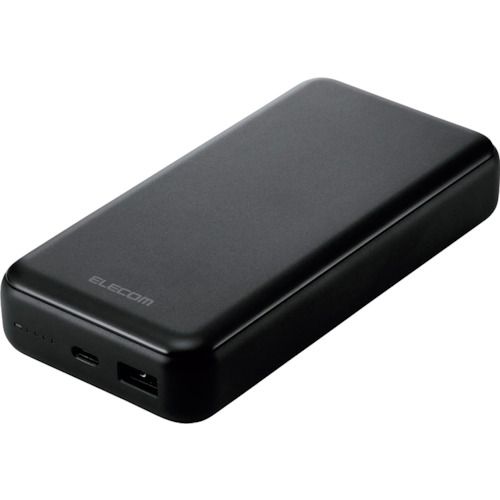 【期間限定!対象商品P2～20倍】 ＥＬＥＣＯＭ　モバイルバッテリー　２００００ｍＡｈ　ＵＳＢ－Ａ出力１ポート　ＵＳＢ－Ｃ入出力１ポート　ブラック　1個 (DEC3420000BK)
