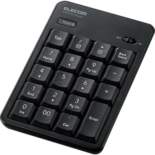 【期間限定!対象商品P2～20倍】 ＥＬＥＣＯＭ　テンキーパッド　Ｂｌｕｅｔｏｏｔｈ　静音設計　抗菌　ブラック　1個 (TKTBM023SKBK)