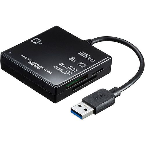 【期間限定!対象商品P2～20倍】 ＳＡＮＷＡ　ＵＳＢ３．１　マルチカードリーダー　1個 (ADR3ML39BKN)
