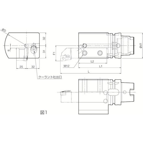 【期間限定!対象商品P2～20倍】 京セラ　ツーリング機器　外径・端面加工角シャンク取付用ホルダ　1個 (T63HS2525R105)