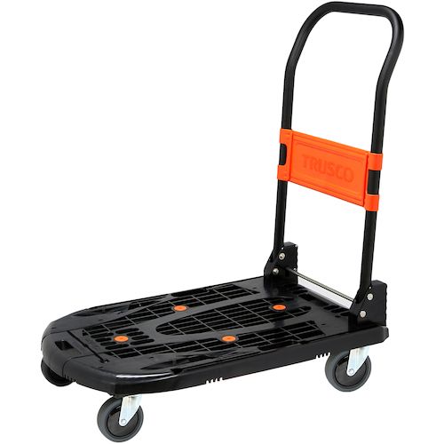 【期間限定!対象商品P2~20倍】 TRUSCO 樹脂台車 カルティオ(新型) 780X490 折畳 ブラック 1台 (MPK780BK)|福祉用具のバリューケア
