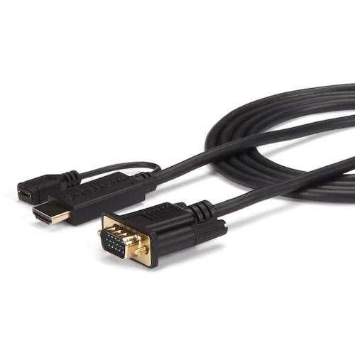 【期間限定!対象商品P2～20倍】 ＳｔａｒＴｅｃｈ ディスプレイ変換ケーブル／ＨＤＭＩ － ＶＧＡ／９１ｃｍ／１０８０ｐ／ＢＫ 1袋 (HD2VGAMM3)