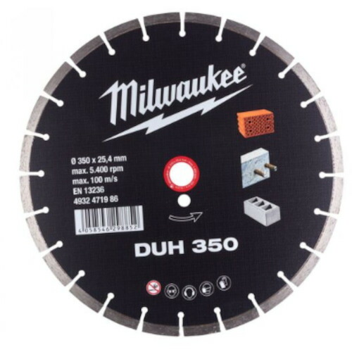 【期間限定!対象商品P2～20倍】 ｍｉｌｗａｕｋｅｅ ３５０ｍｍ ダイヤモンドブレード（セグメント型・石工用） 1個 (4932471986)