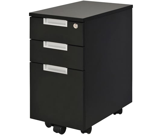 【期間限定!対象商品P2～20倍】 スチール脚デスク スリムワゴン ブラック　GZCA-SL315BK 1台