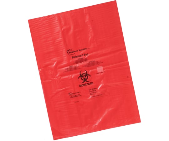 【期間限定!対象商品P2～20倍】 Biohazard Bags PP 14x19inch 356x483mm Red 1箱（200個入）　HS10321 1箱(200個入)
