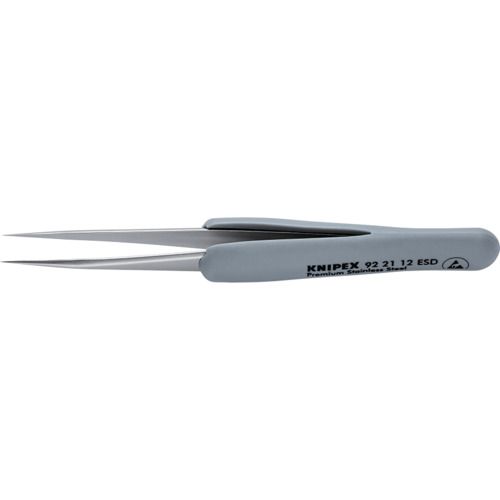 【期間限定!対象商品P2～20倍】 ＫＮＩＰＥＸ　ラバーハンドル付き精密ピンセット　先細　１１２ММ　1本 (922112ESD)