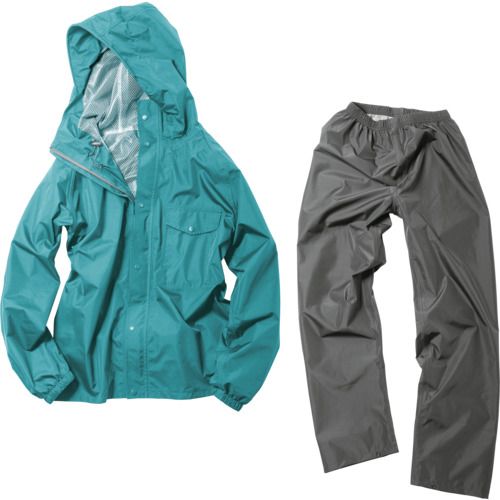 【期間限定!対象商品P2～20倍】 Ｍａｋｋｕ　デイリーレインスーツ　ターコイズ　ＥＬ　1着 (AS51204M)