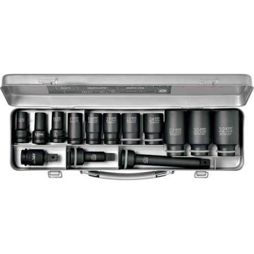 【期間限定!対象商品P2～20倍】 ＫＴＣ １２．７ｓｑ．インパクトレンチ用ソケットレンチセット（セミディープ薄肉） 1Ｓ (TBP4M11TPA)