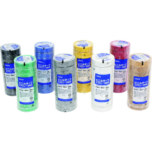 【SS押さえる 38万商いもの以上10%OFF】 積水 エスロンテープ＃３６０ １９×２０ 茶 200巻