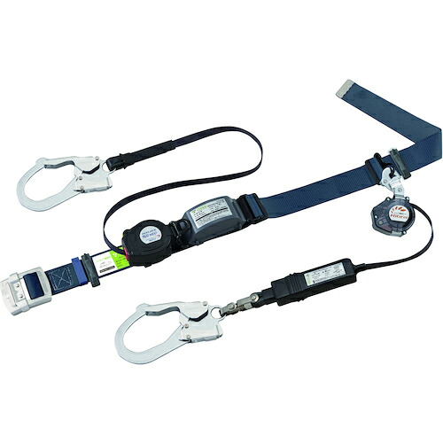 【期間限定!対象商品P2～20倍】 タイタン　胴ベルト型ロック付き巻取式　ダブル　ＲＥＥＬＯＣＫ　Ｓ２ＮＥＯ　＋　Ｒｉｂｒａライト　ネイビー 1本