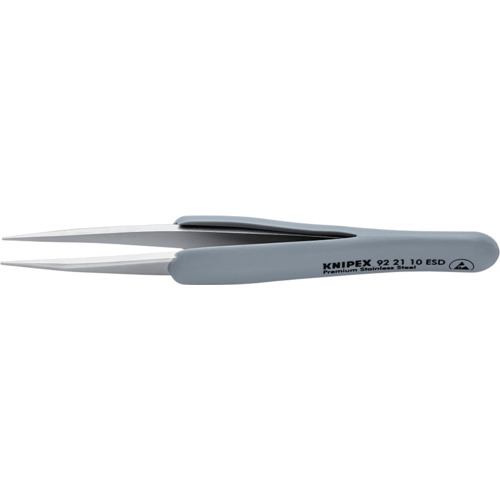 【期間限定!対象商品P2~20倍】 KNIPEX ラバーハンドル付き精密ピンセット 先丸 123ММ 1本|福祉用具のバリューケア