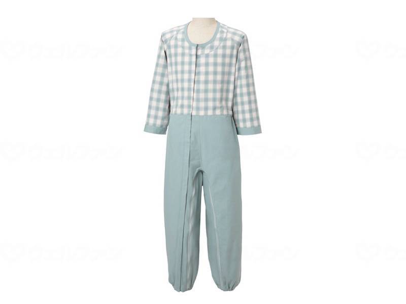 【期間限定!対象商品P2～20倍】 丸昌制菌前開き介護用つなぎ（ﾌﾙｵｰﾌﾟﾝ） ｸﾞﾘｰﾝ S