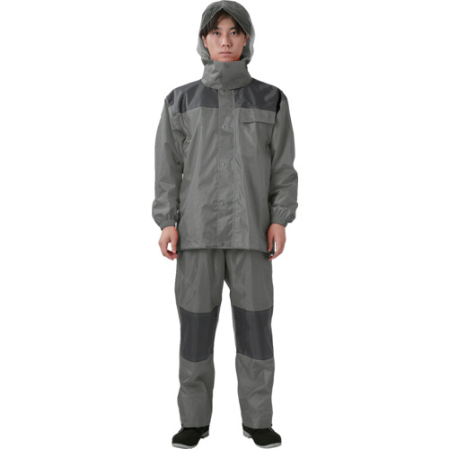 【期間限定!対象商品P2～20倍】 カジメイク　３４２０　アーマーライトレインスーツ　グレー　Ｍ 1着