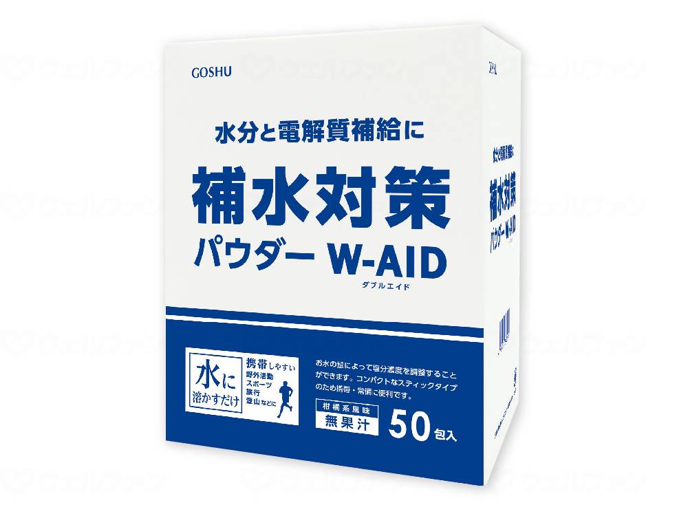 【SS制限事項 38万商いもの以上10%OFF】 五洲薬品 補水打つ手黒色火薬Ｗエイド／入れもの／５ｇ×５０包