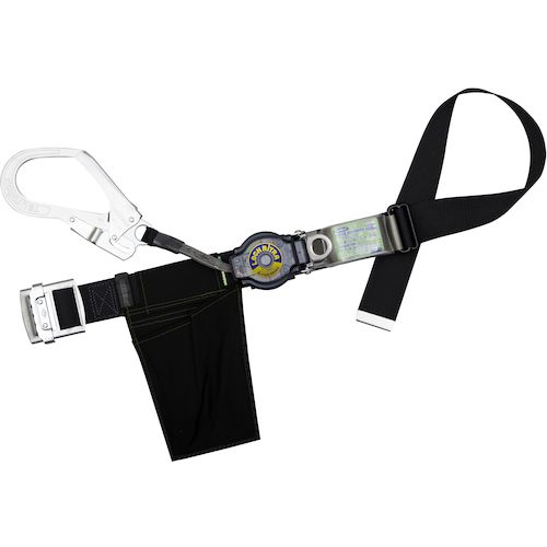 【期間限定!対象商品P2~20倍】 TSUYORON 胴ベルト型墜落制止用器具(巻取タイプ)ロック機構付き ロックリトラ 黒 Mサイズ 幅50MM×長さ1200MM 1本