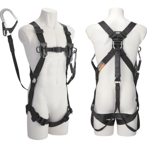 【期間限定!対象商品P2～20倍】 タジマ　セフハーネスＢ　平ロープＬ４ダブルセット　黒 1個 19,874円