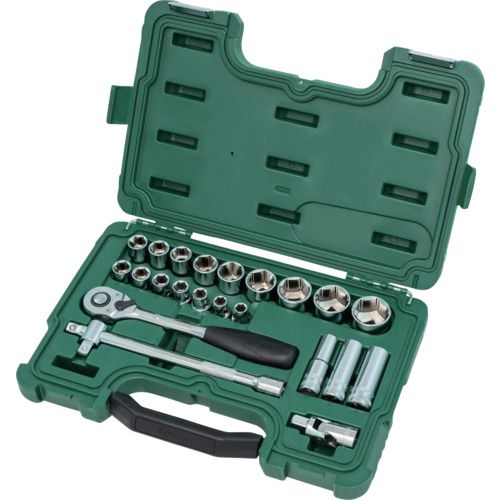 【期間限定!対象商品P2～20倍】 ＳＡＴＡ　６角ソケットレンチセット　差込角１２．７ｍｍ　（２３点） 1Ｓ