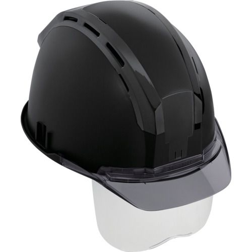 【期間限定!対象商品P2～20倍】 タジマ　ヘルメット　セフメット（セフ取付溝付ヘルメット）　ブラック　スモーク　シールド付 1個