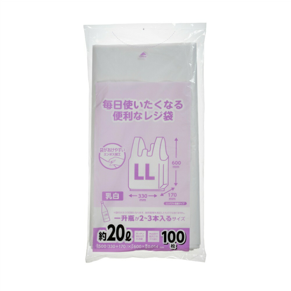【期間限定!対象商品P2～20倍】 ＣＰＲＨ３０Ｗ　毎日使いたくなる便利なレジ袋ＬＬ乳白 × 15点 6,621円