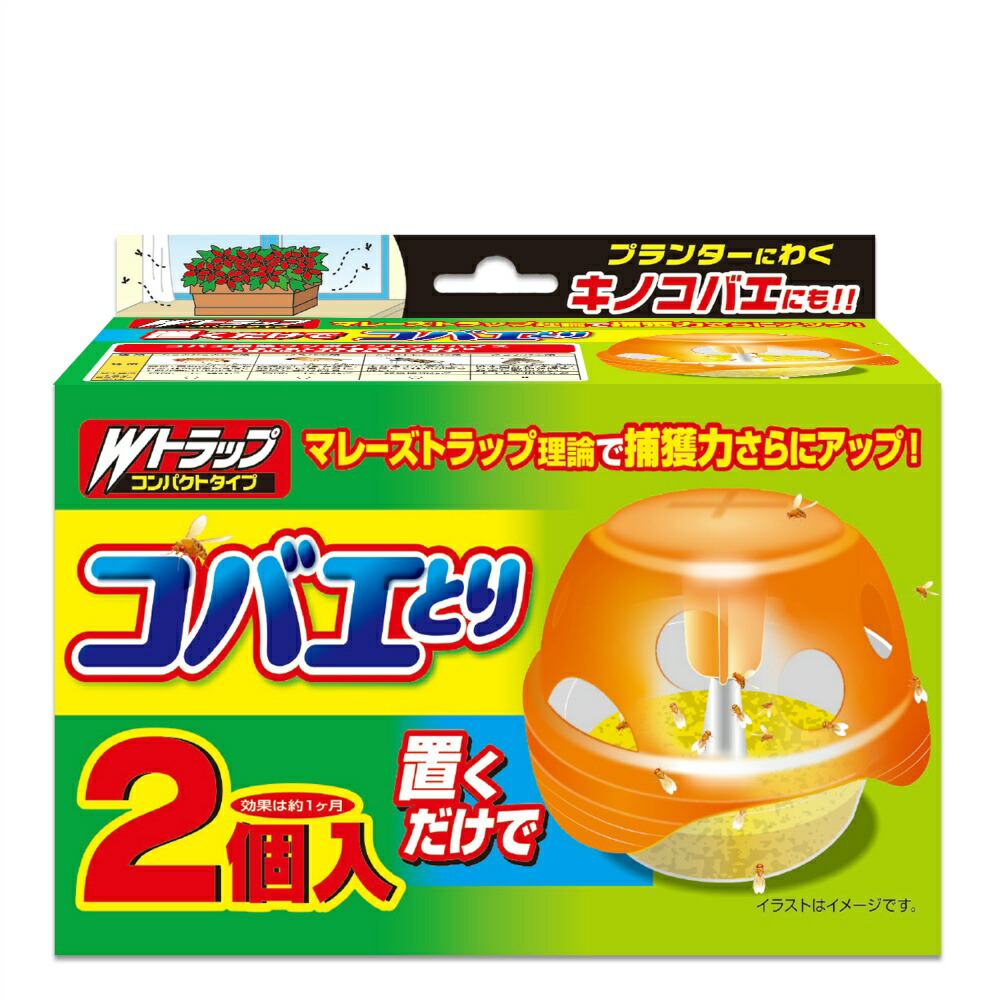 【期間限定!対象商品P2～20倍】 Ｗトラップ　コバエとり　２個入り × 24点