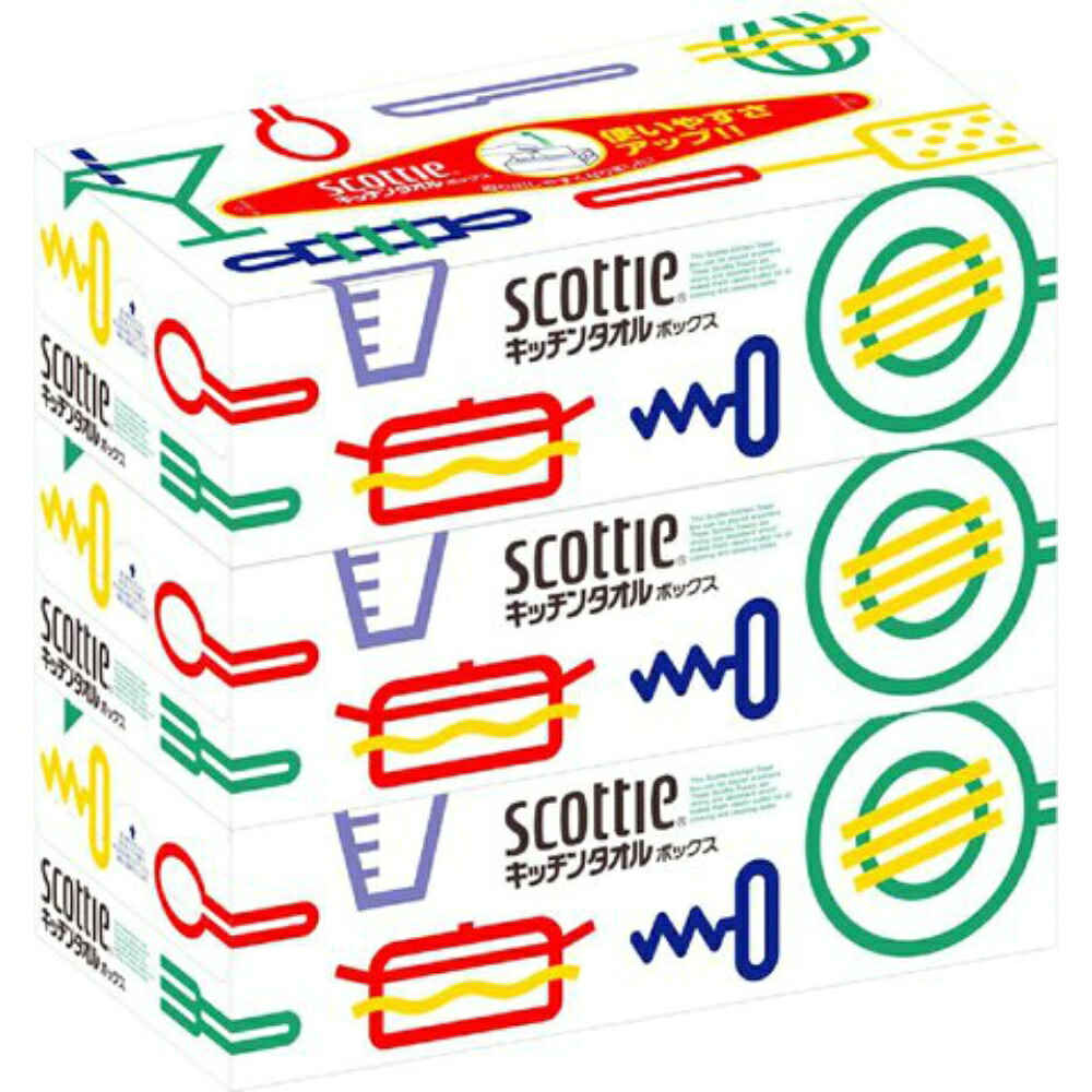 【期間限定!対象商品P2～20倍】 スコッティキッチンタオルボックス３箱パック × 12点