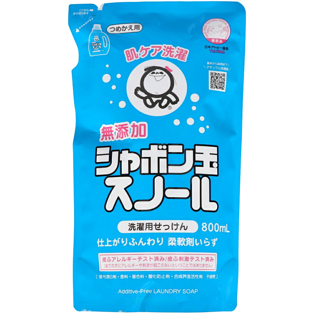 【期間限定!対象商品P2～20倍】 シャボン玉スノールつめかえ用　８００ＭＬ × 12点