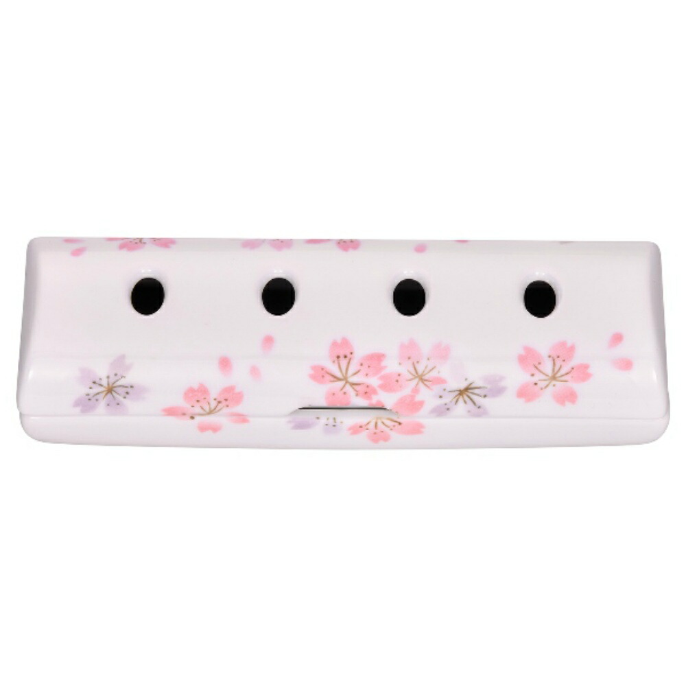 【期間限定!対象商品P2～20倍】 寝かせる線香皿（大）サクラ花柄