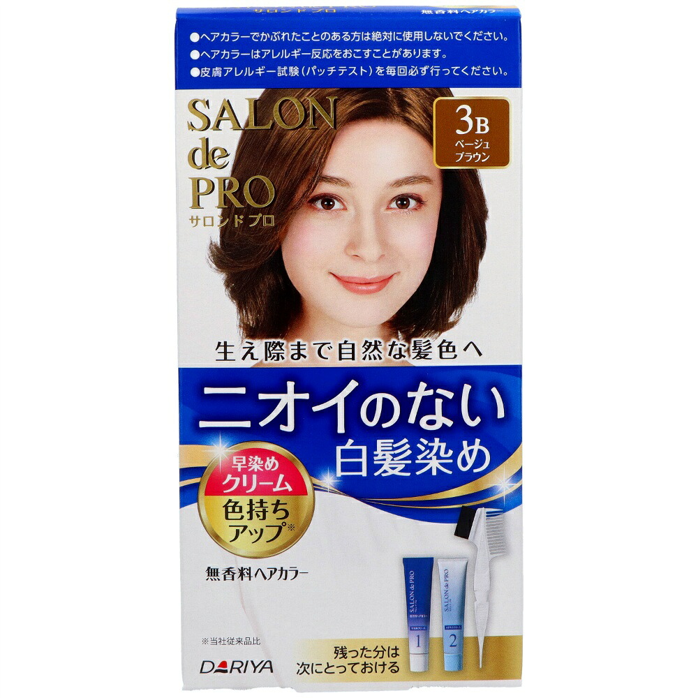 【期間限定!対象商品P2～20倍】 サロンドプロ　無香料ヘアカラー　早染めクリーム（白髪用）３Ｂ＜ベージュブラウン＞ × 36点
