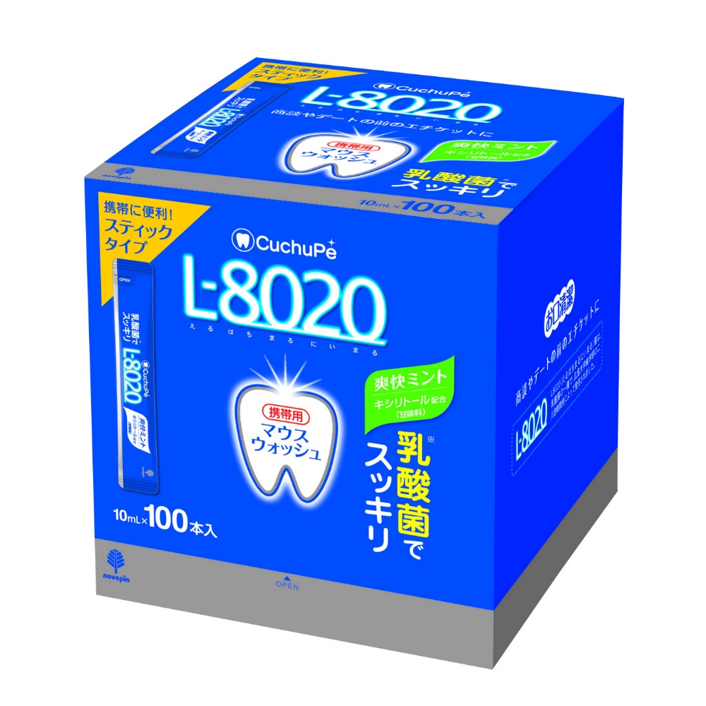 【期間限定!対象商品P2～20倍】 クチュッペＬ－８０２０　爽快ミント　スティックタイプ１００本入（アルコール） × 10点