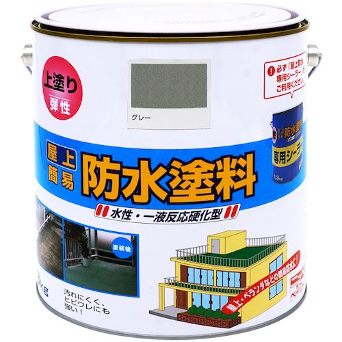 【SS押さえる 38万商いもの以上10%OFF】 ニッぺ 水溶性絵の具 回廊・露台・屋上床雨合羽 水溶性屋上雨合羽絵の具 ３ｋｇ 薄墨色 1缶