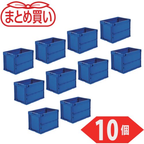 【SS制限事項 38万商いもの以上10%OFF】 ＴＲＵＳＣＯ 【まとめ買い】オリコン 折りたたみ容れもの６０Ｌ 靉靆たる青碧 １０個 1Ｓ