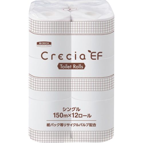 【SS制限事項 38万商いもの以上10%OFF】 クレシア ちり紙 ＥＦトイレットロール１５０ｍ シングル １２一巻き 1CS