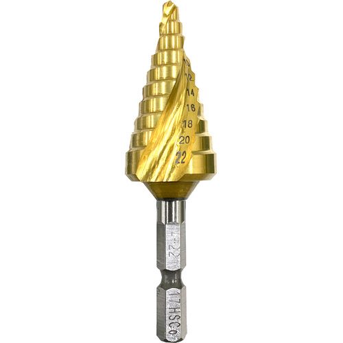 【期間限定!対象商品P2~20倍】 BIC TOOL 月光ステップドリル コバルト 六角軸 4-22MM 10段 1本