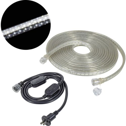 【SS押さえる 38万商いもの以上10%OFF】 ＮＩＣＨＩＤＯ 帯状ＬＥＤ点火装置 ＬＥＤコネクト伝達ルート 両面発しる ５ｍ 白 ケイ素樹脂手合い 1本