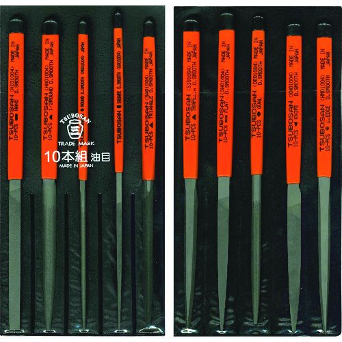 【SS押さえる 38万商いもの以上10%OFF】 ツボサン 組ヤスリセット １０本組 油目 1Ｓ